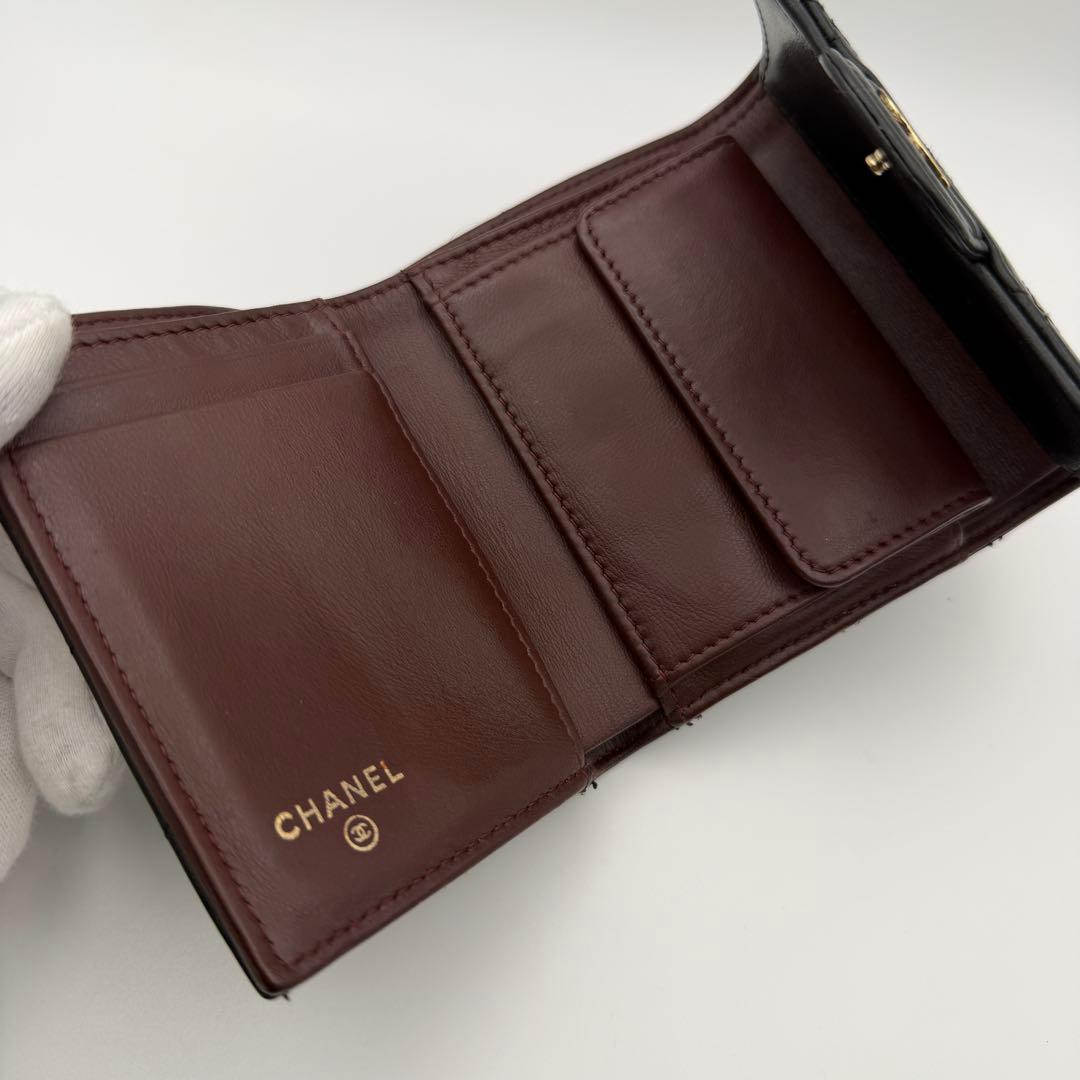 Ne〜Saページ シャネル CHANEL 財布マトラッセ 三つ折りゴールド