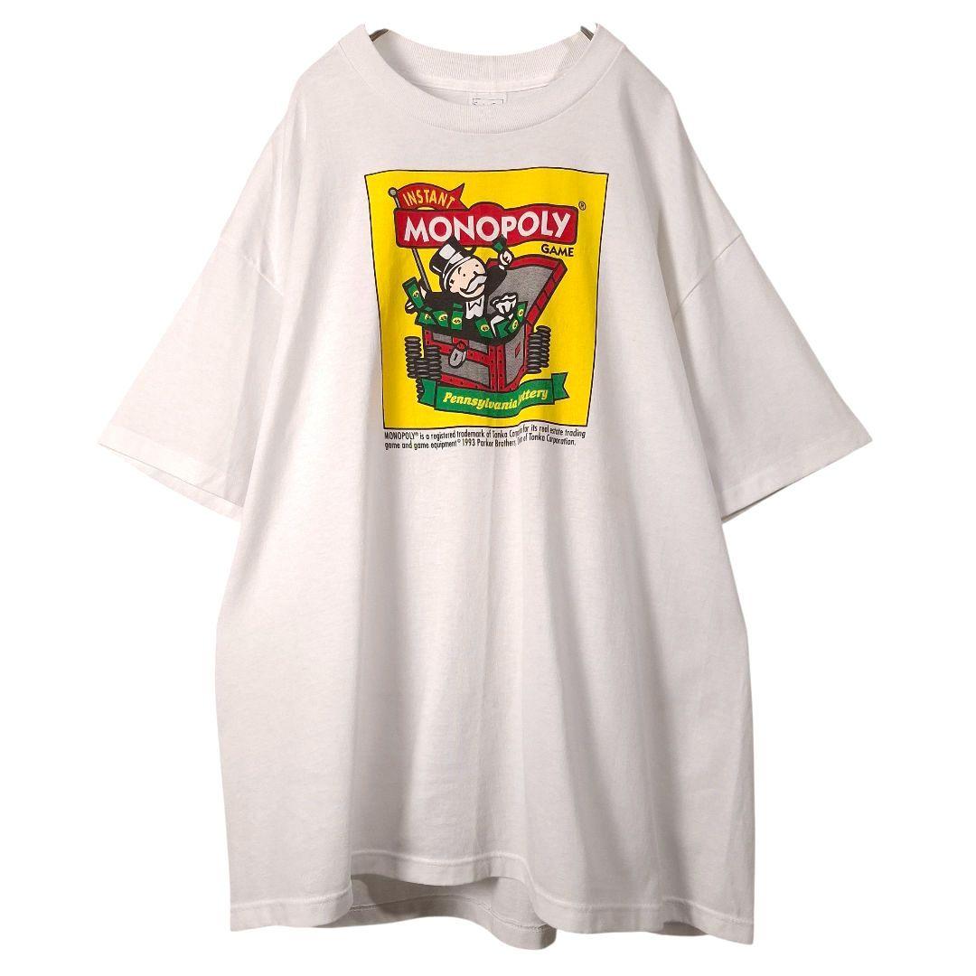 90s USA製 MONOPOLY モノポリー シングル Tシャツ XLホワイト