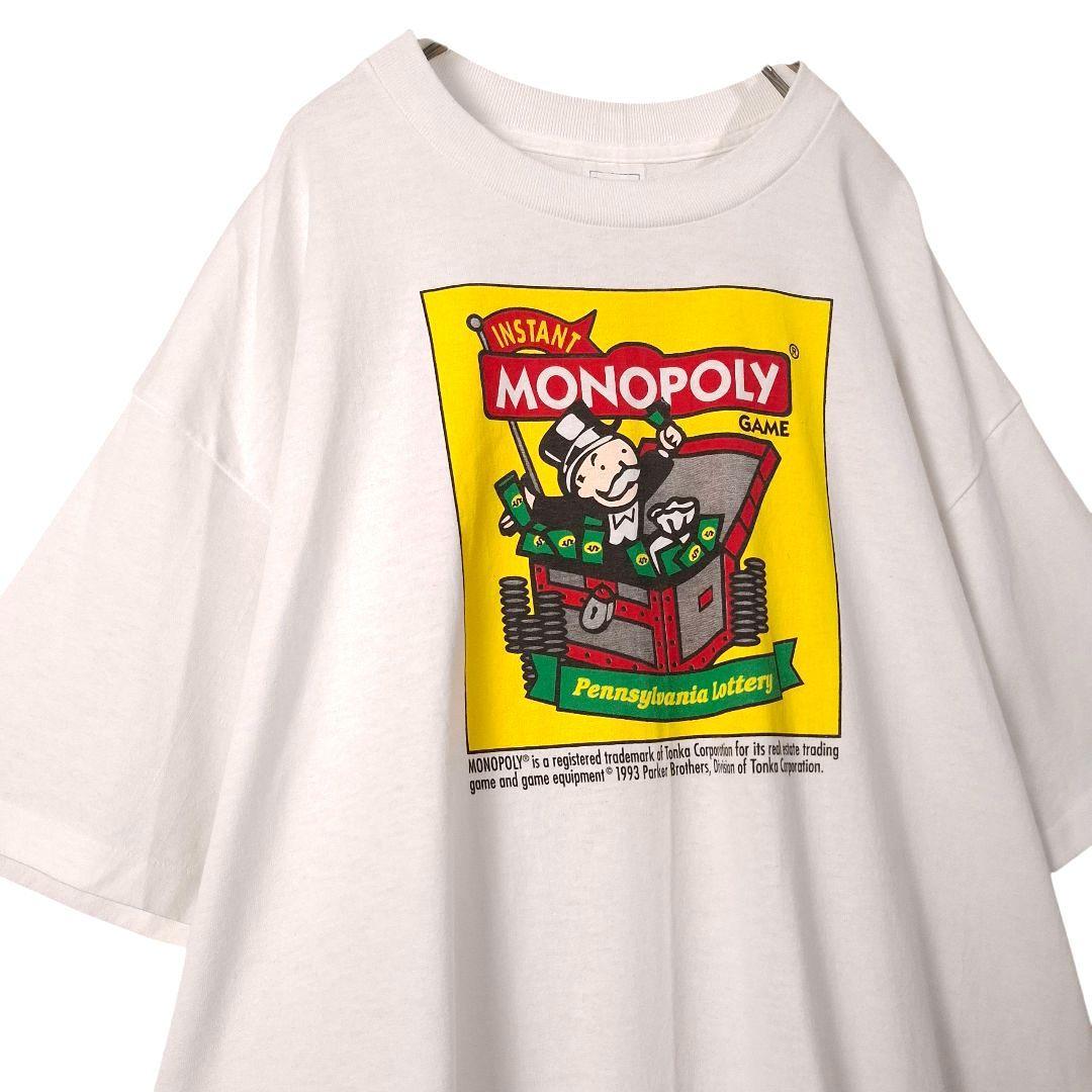 90s USA製 MONOPOLY モノポリー シングル Tシャツ XLホワイト