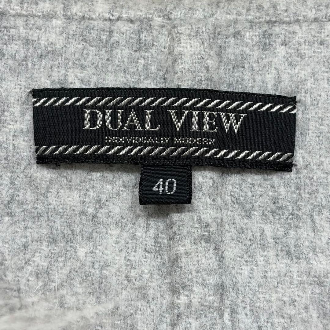 DUAL VIEW アンゴラコート ロングダッフルコート ブルーフォックス 40