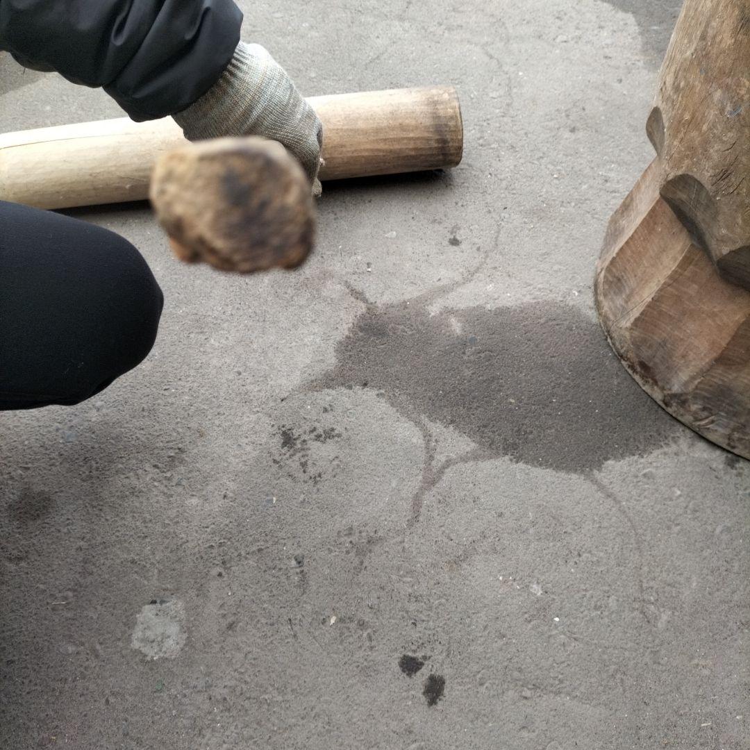 古民具　餅つき　臼　杵つき