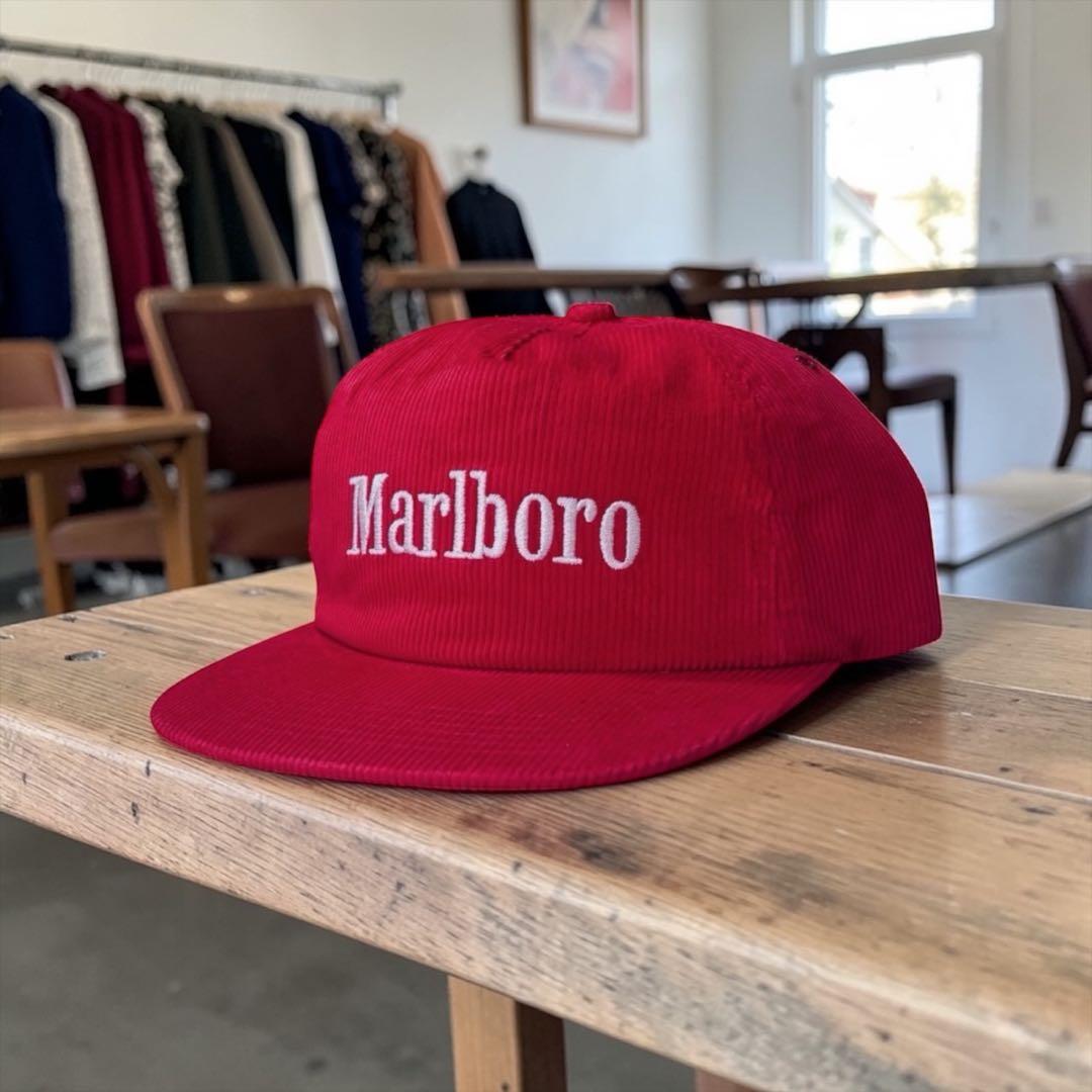 Marlboro マルボロ コーデュロイキャップ CAP アイレット刺繍ロゴ