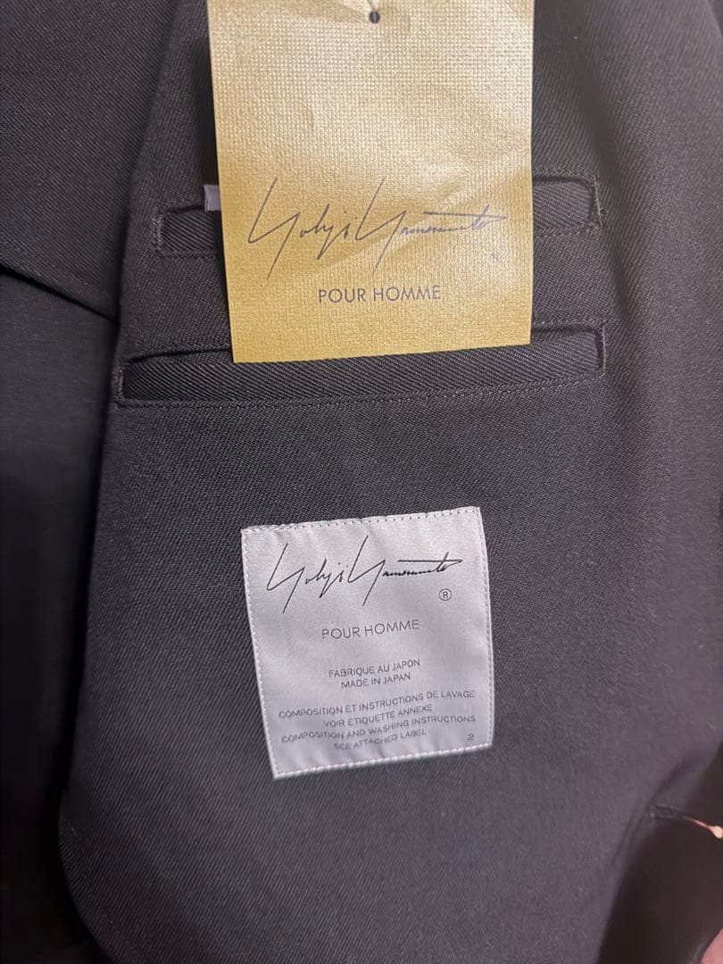 Yohji Yamamoto POUR HOMMEフードジャケット 黒 ギャバ