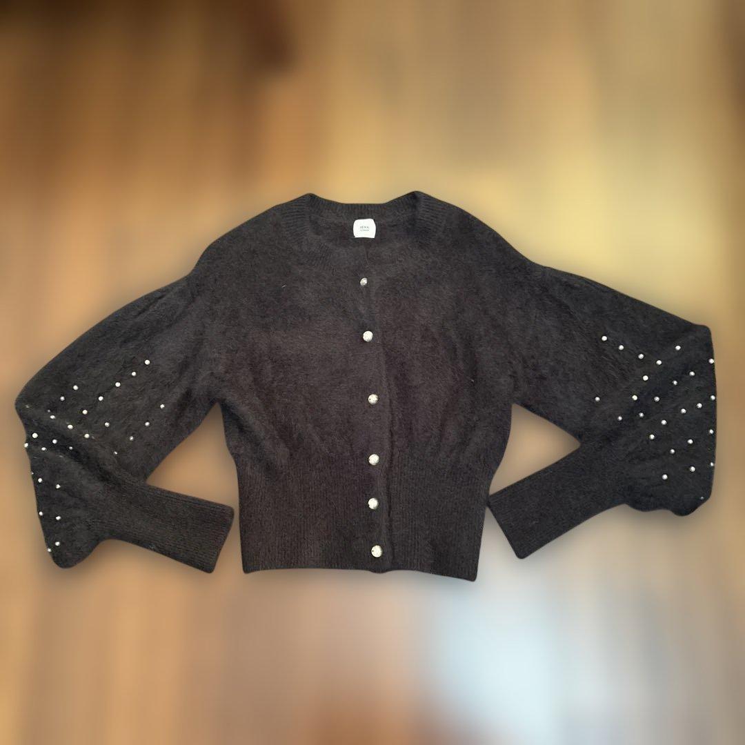 1月末まで　IENA LA BOUCLE シャギーパールカーディガン