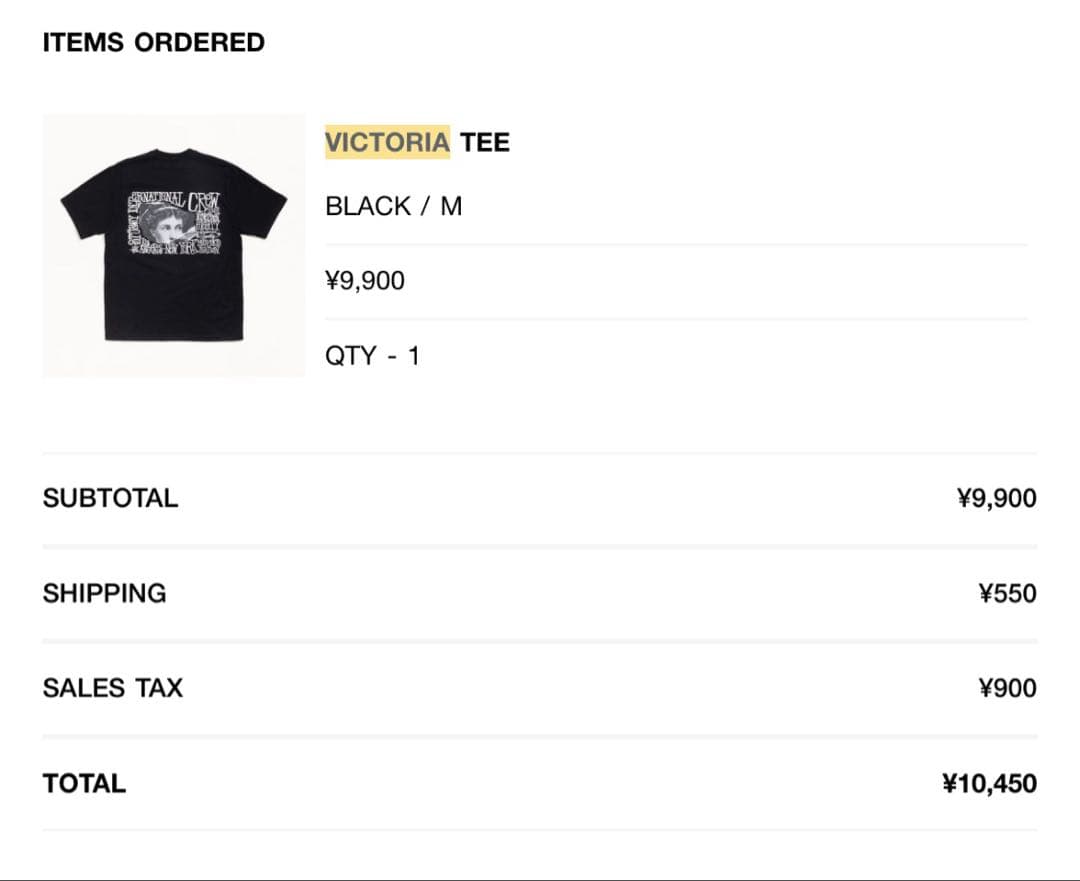 stussy victoria tシャツ