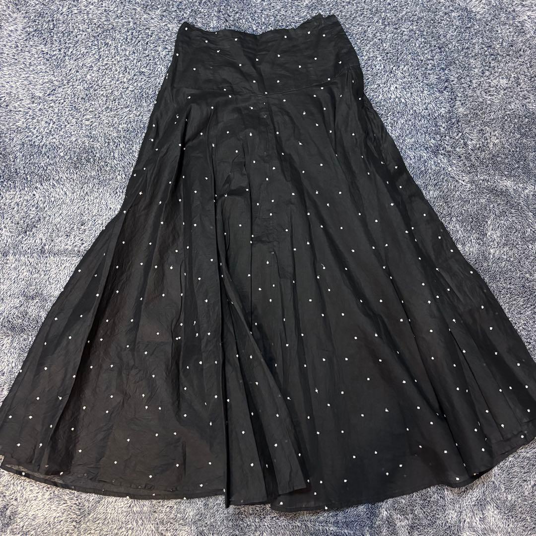 BABYLONE バビロン　ドット　フレア　刺繍　ロング　スカート