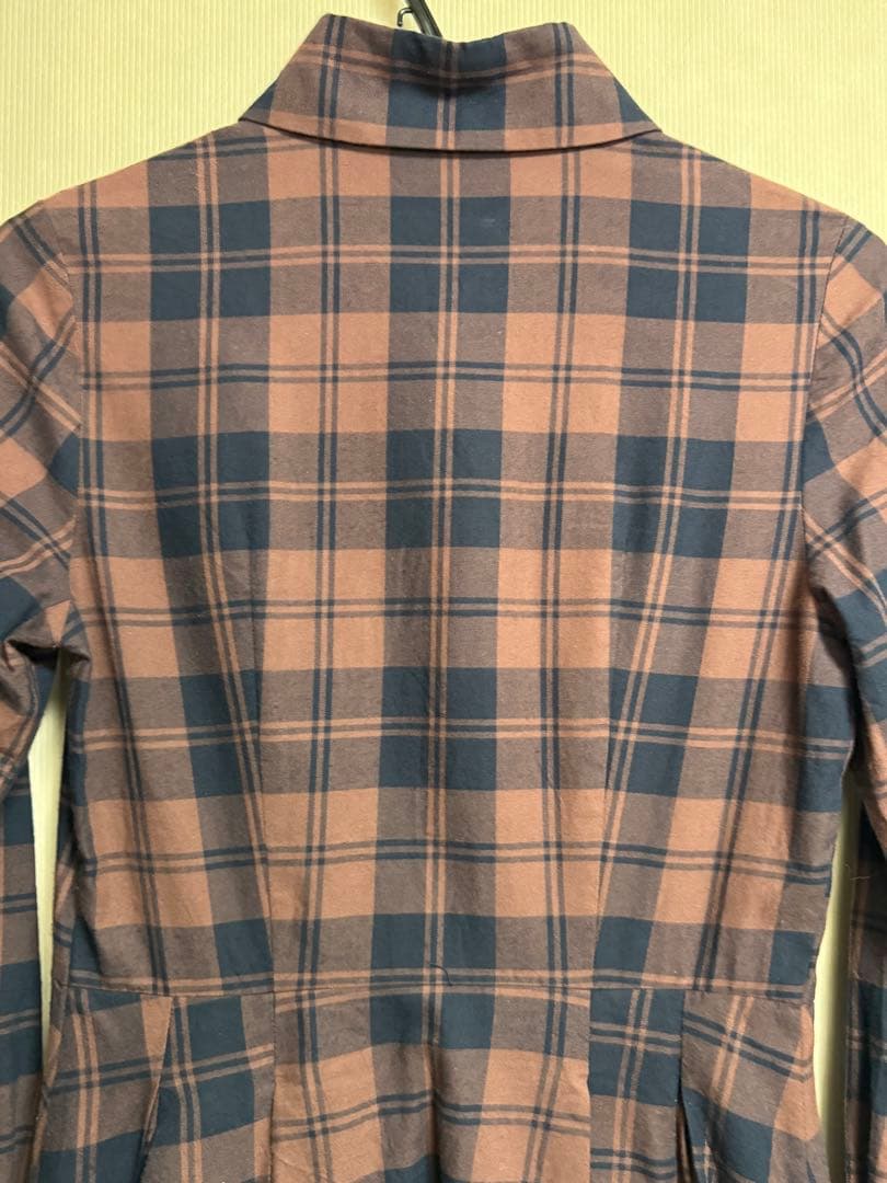 最終価格☆チェック柄シャツワンピース【ブラウン】