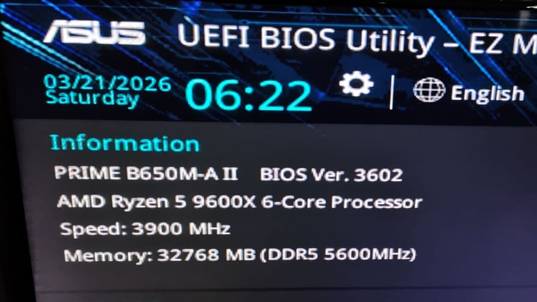 AMD Ryzen 5 9600X動作確認済み