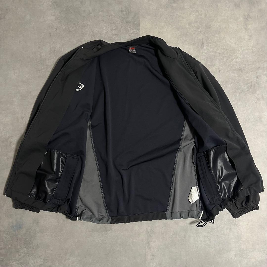 激レア！90s Nike Vintage トラックジャケット　黒グレー　刺繍ロゴ