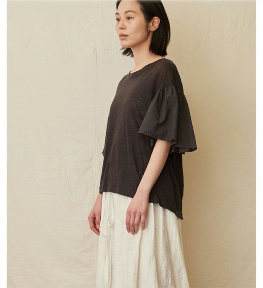 イクナ　スズキタカユキ flared-sleeve　t-shirt グレー