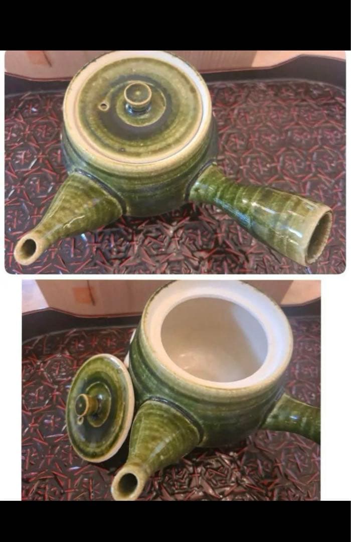 赤津焼 東窯 春草 茶器 急須、湯呑み×5客 茶道具