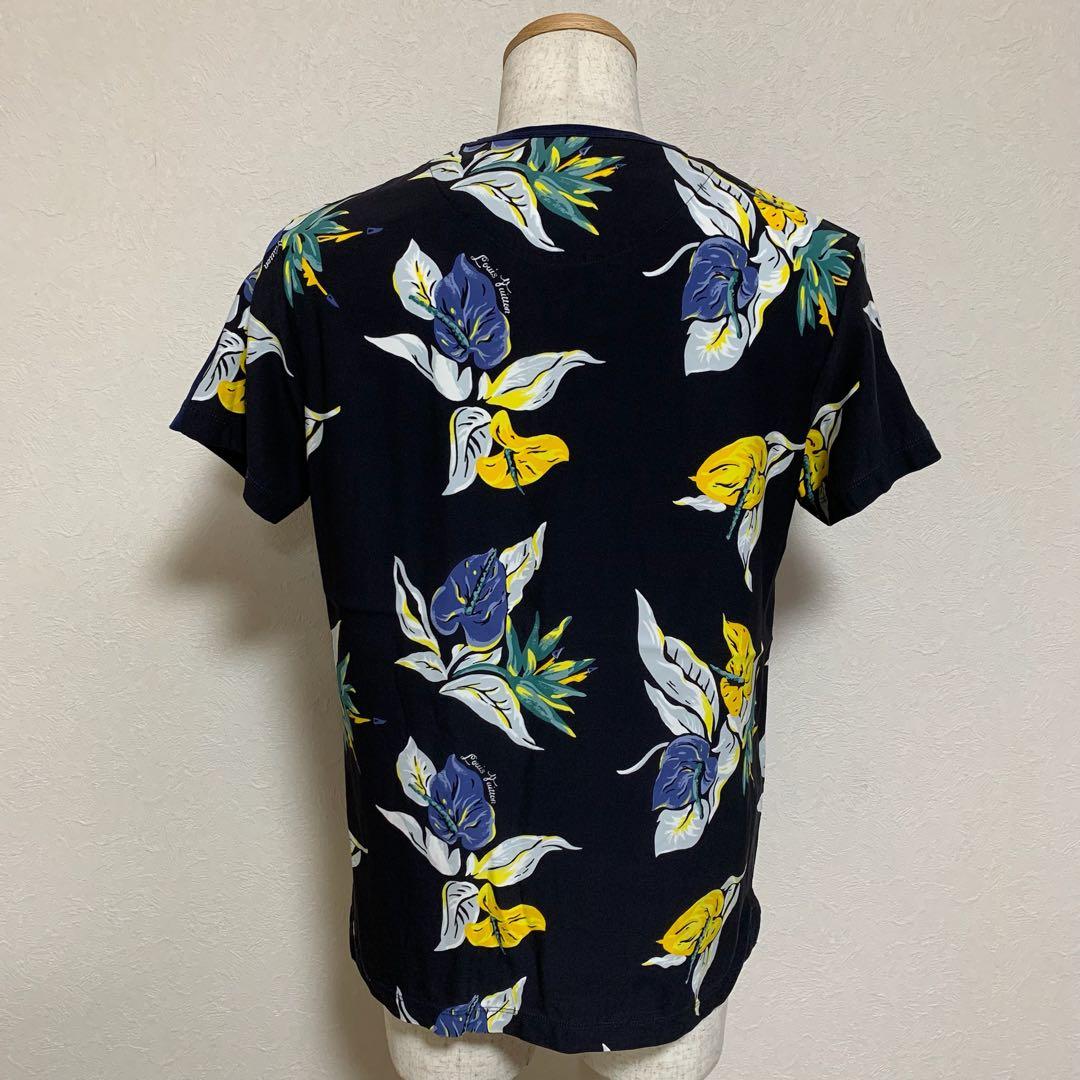 ルイヴィトン　Tシャツ　ロゴ　花柄　M ネイビー　ジャパンタグ　5S214