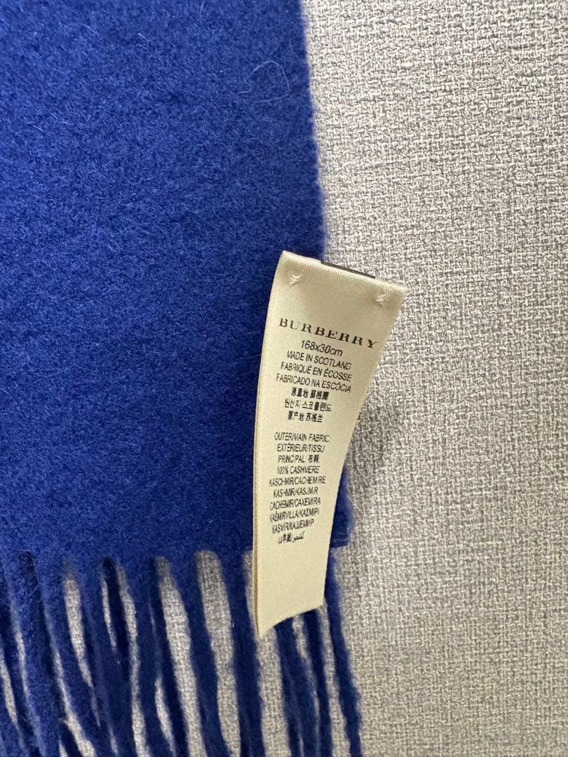 【カシミヤ100】BURBERRY スコットランド製 マフラー ホースマーク刺繍