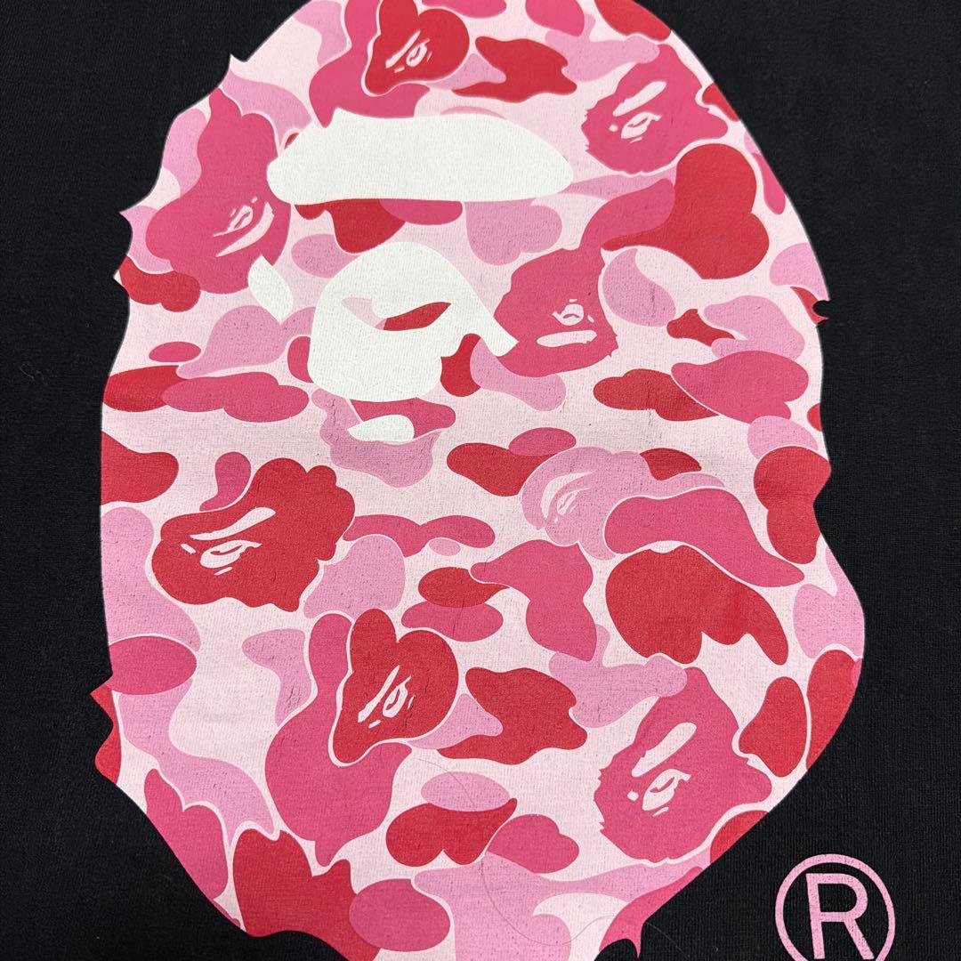 A BATHING APE BAPE PINK CAMO HEAD tシャツ M
