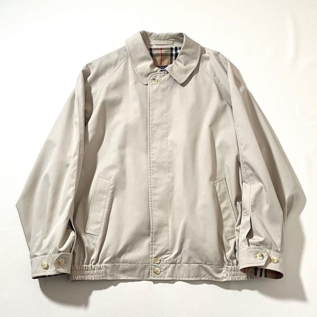 【90s・英国製】バーバリー　スイングトップ　ジャケット　裏地ノバチェック　XL