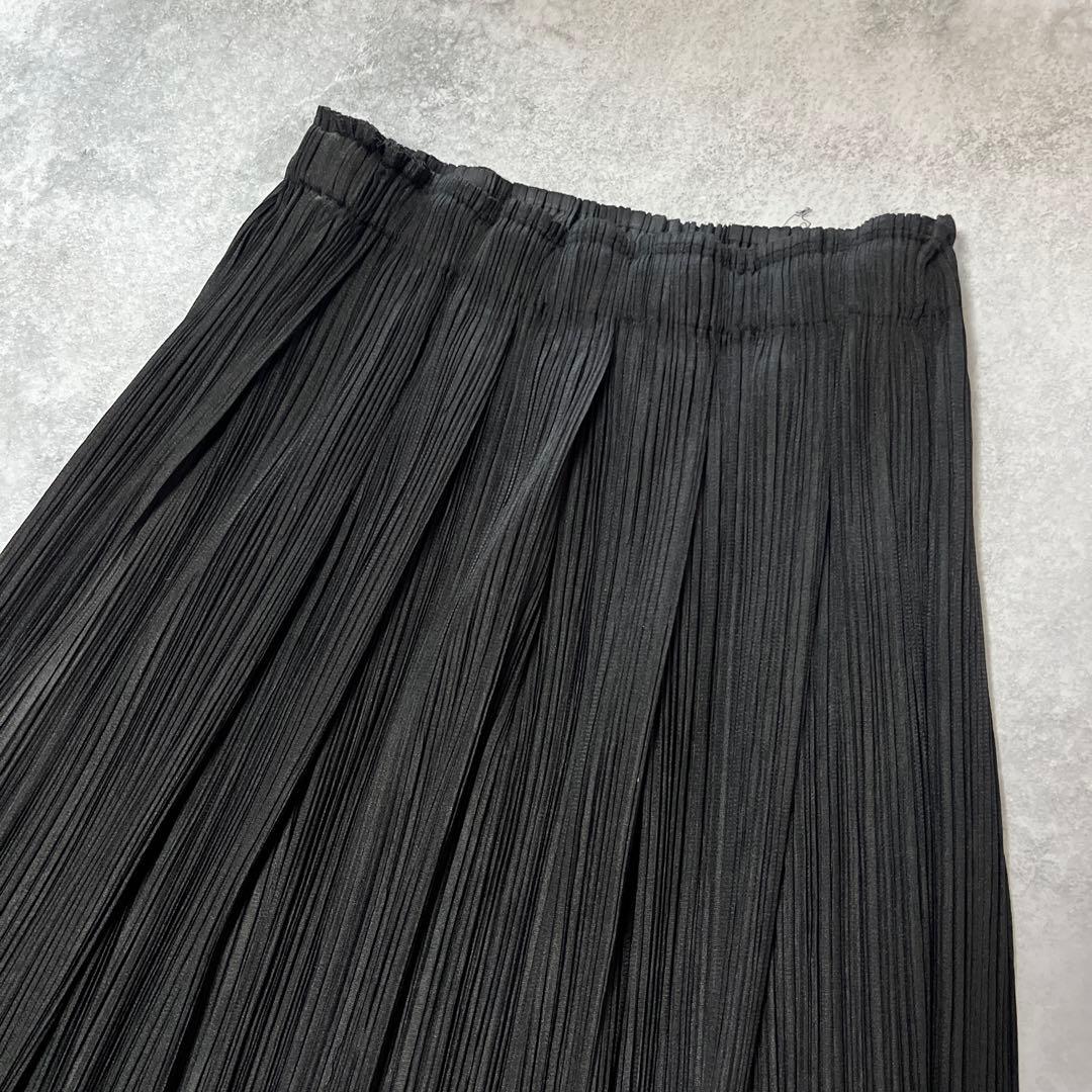 美品✨プリーツプリーズ　ロング　スカート　ブラック黒