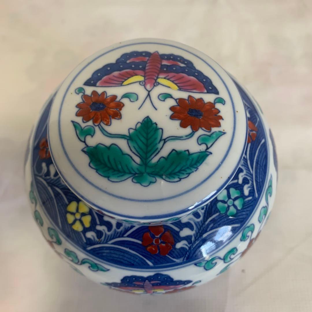 中国美術　豆彩壺　茶入　花瓶　煎茶道具　大明成化　景徳鎮