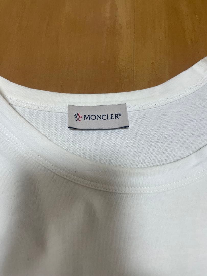 MONCLER ホワイト ロングスリーブ Tシャツ