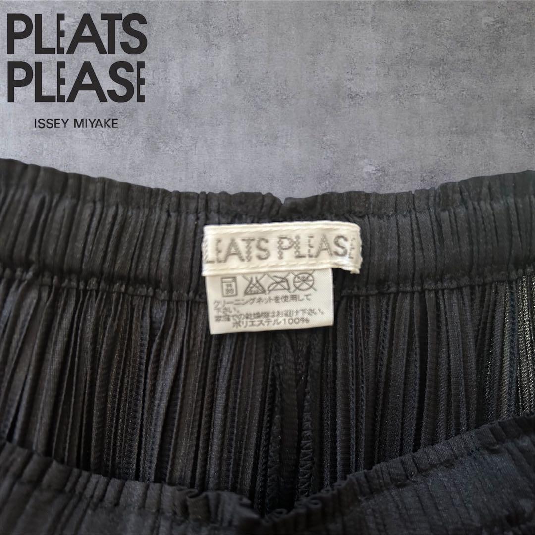 【極美品】PLEATS PLEASE マキシ丈スカート ブロック柄 5 ブラック