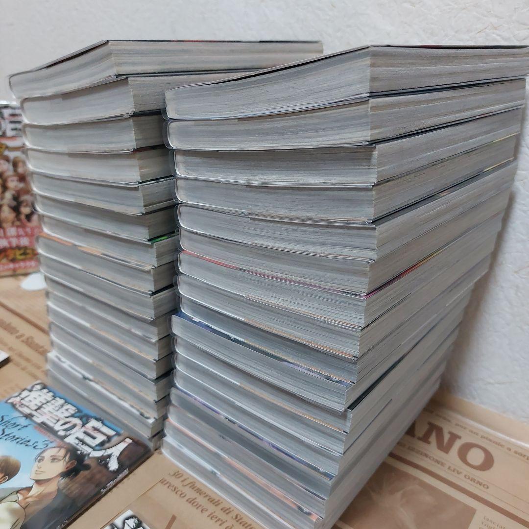 【新品透明カバー付】美品 進撃の巨人 全巻+キャラクター名鑑2冊+小説5冊セット