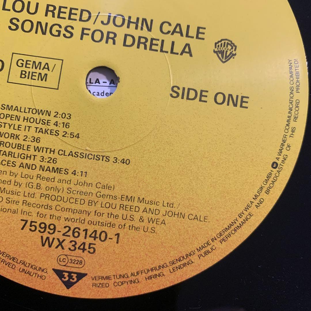 洋楽 Lou Reed John Cale Songs for drella lp