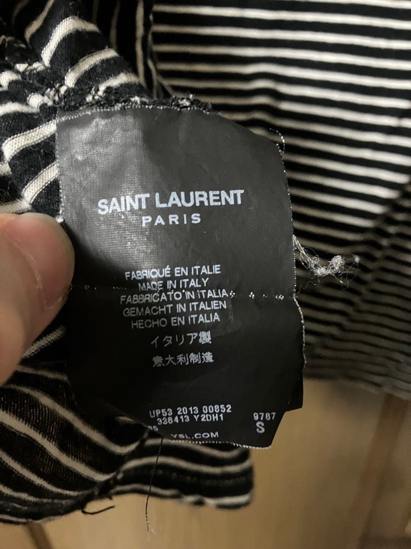 saint laurent 14ss エディ期　ボーダー　tシャツ