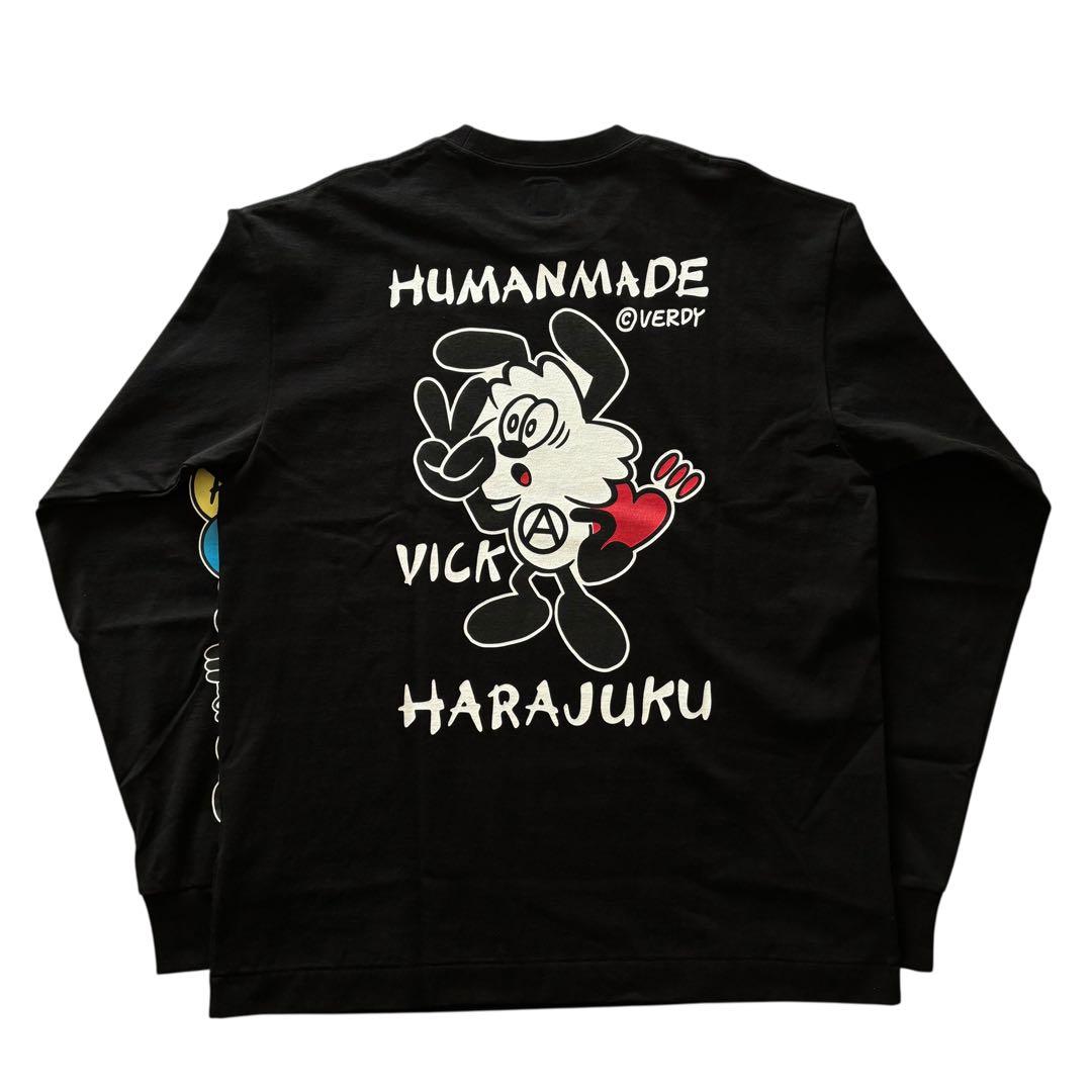HUMAN MADE×VERDYロングスリーブTシャツ ブラック　I007