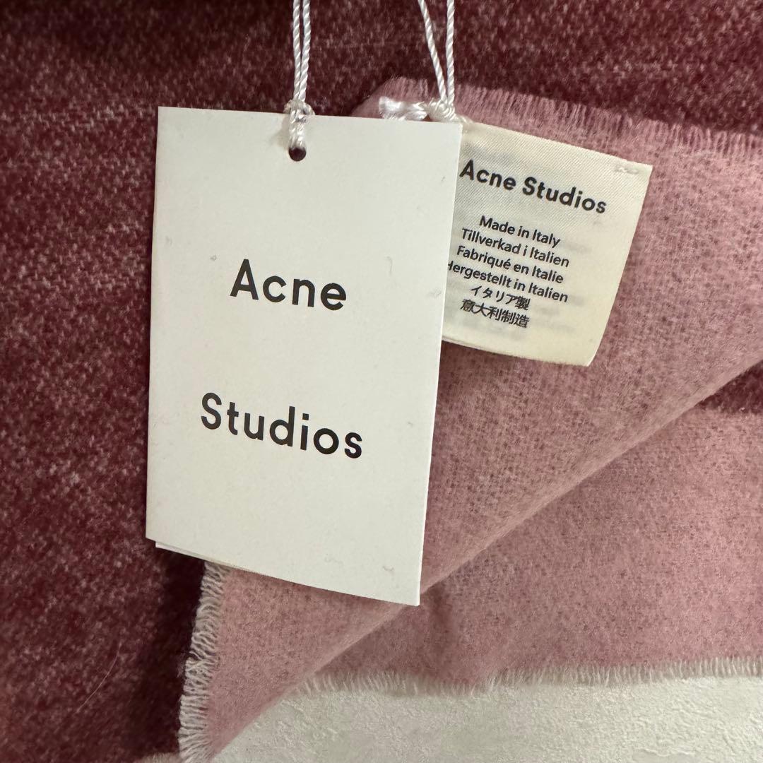 Acne Studios ロゴ入りマフラー ピンク