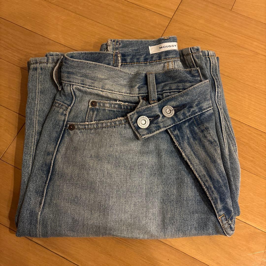 【moussy】CROSS WAIST WIDE STRAIGHT サイズ2