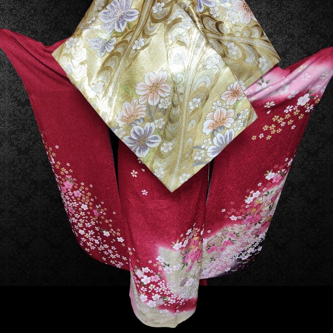 SALE中！振袖フルセット(8点)成人式・京都きもの友禅・金彩加工・暈し染め
