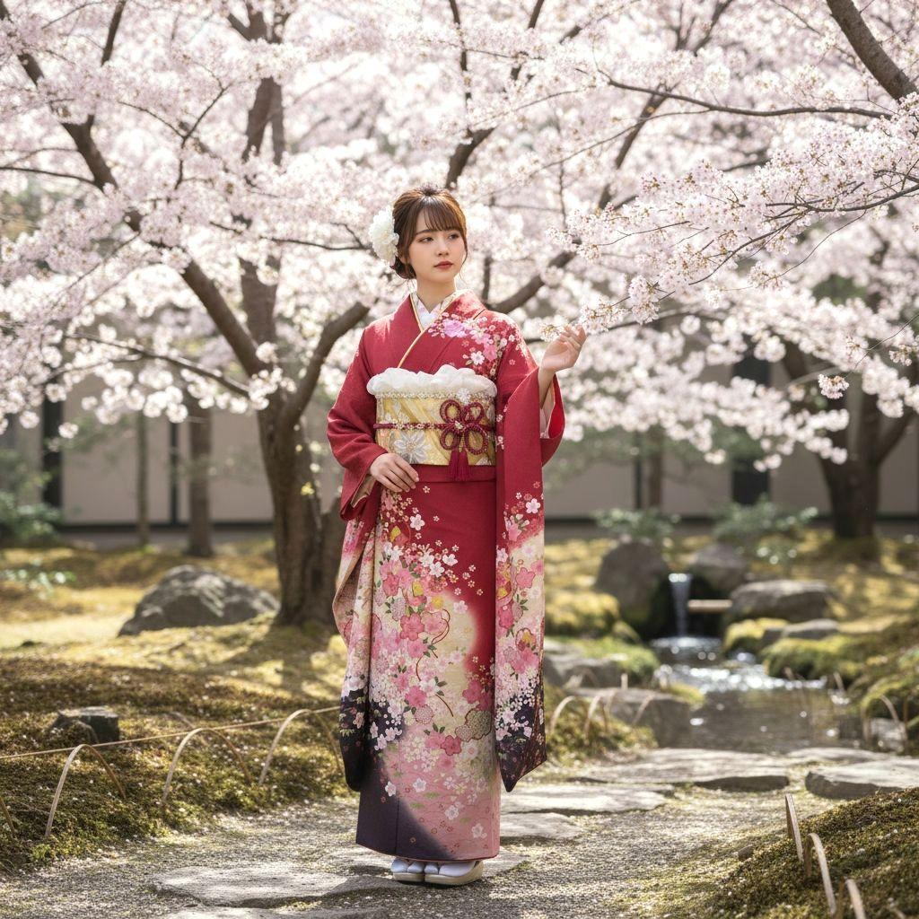 SALE中！振袖フルセット(8点)成人式・京都きもの友禅・金彩加工・暈し染め