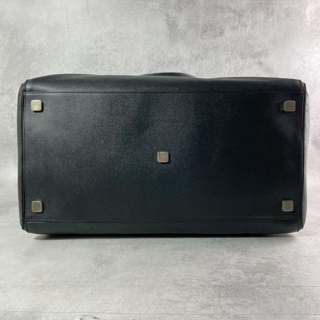 美品✨大容量 バリー 2way ボストンバッグ レザー 斜め掛け ロゴ金具 黒
