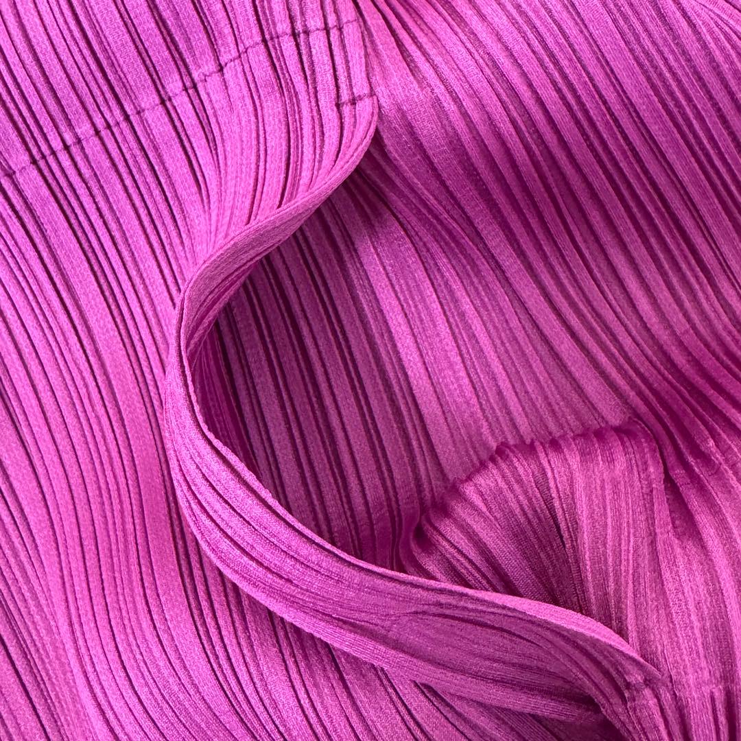 極美品✨PLEATS PLEASE プリーツ　変形　パープル　ロングカーディガン