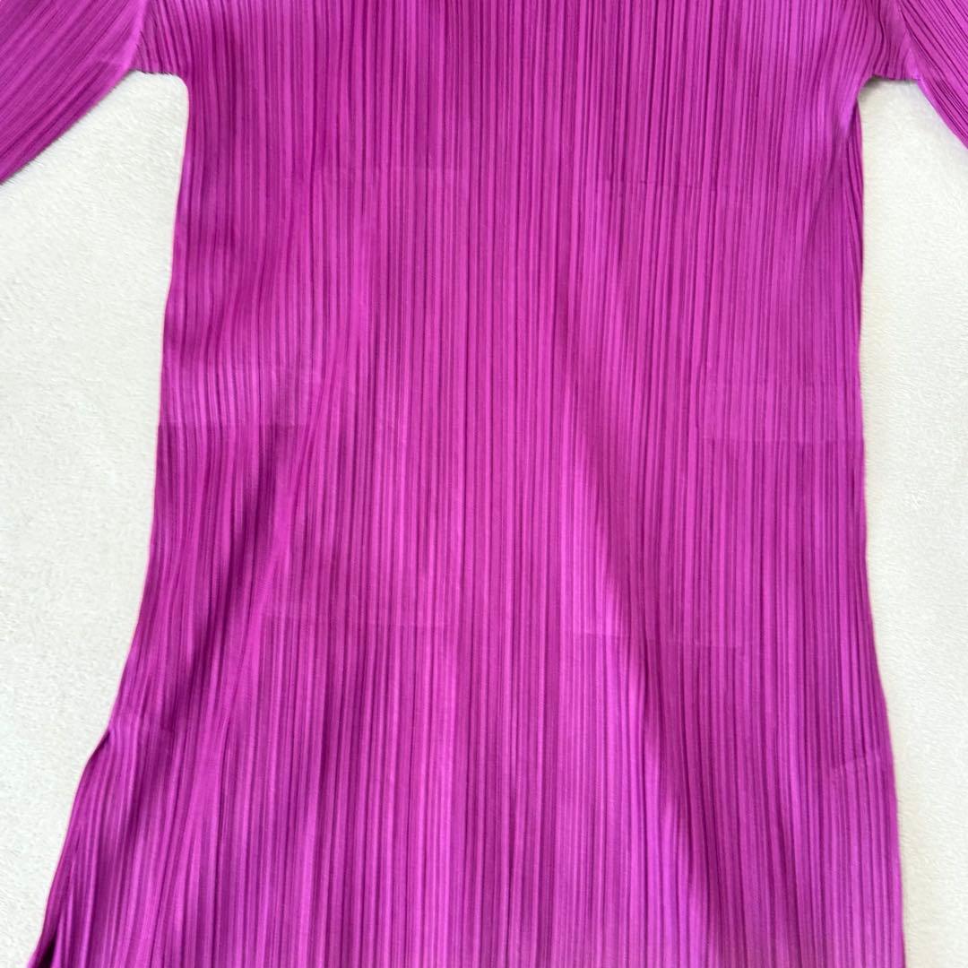 極美品✨PLEATS PLEASE プリーツ　変形　パープル　ロングカーディガン
