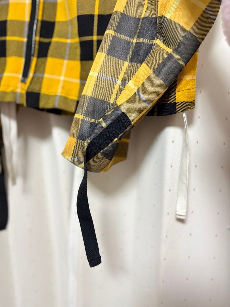 COMME des GARCONS チェックライダースジャケット M イエロー