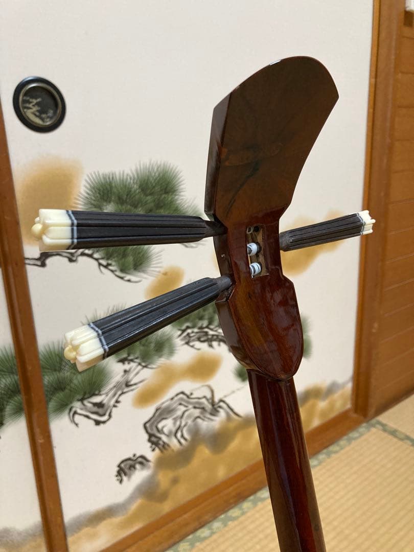 沖縄三線　八重山クルチ　本蛇皮一枚張り！