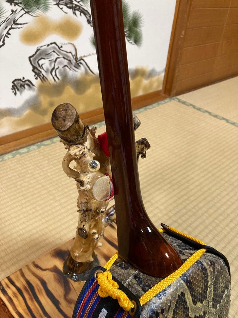 沖縄三線　八重山クルチ　本蛇皮一枚張り！