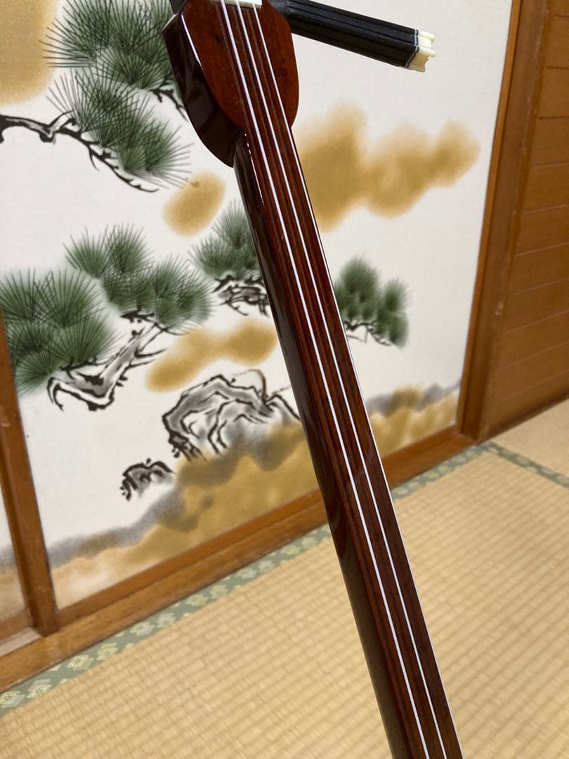 沖縄三線　八重山クルチ　本蛇皮一枚張り！
