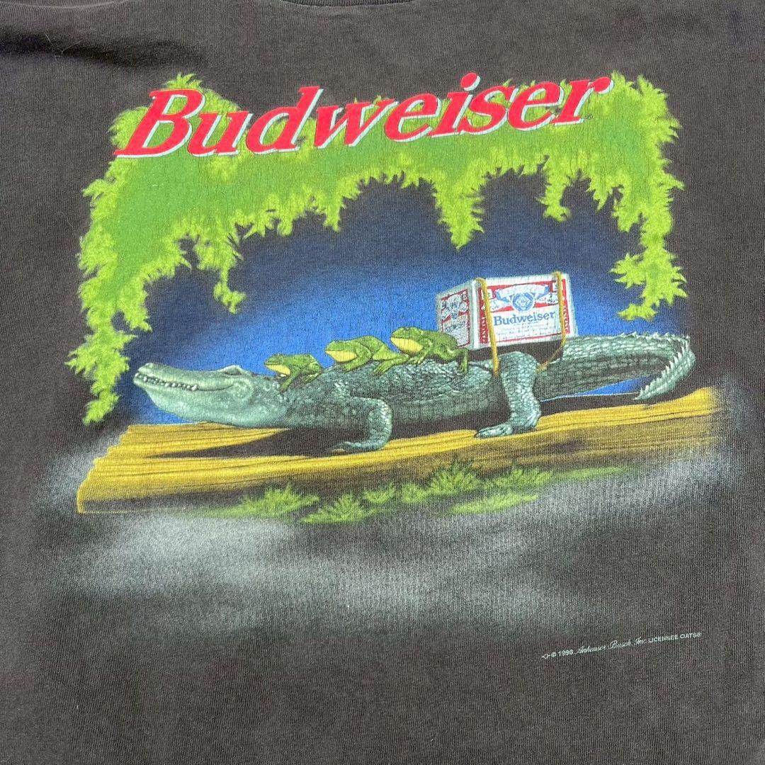 90s USA製 バドワイザー クロコダイルフェード 企業 tシャツ