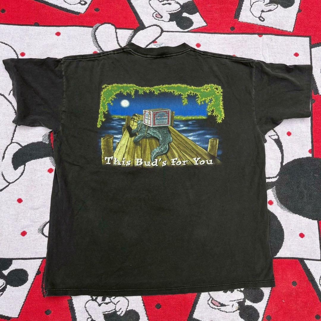 90s USA製 バドワイザー クロコダイルフェード 企業 tシャツ