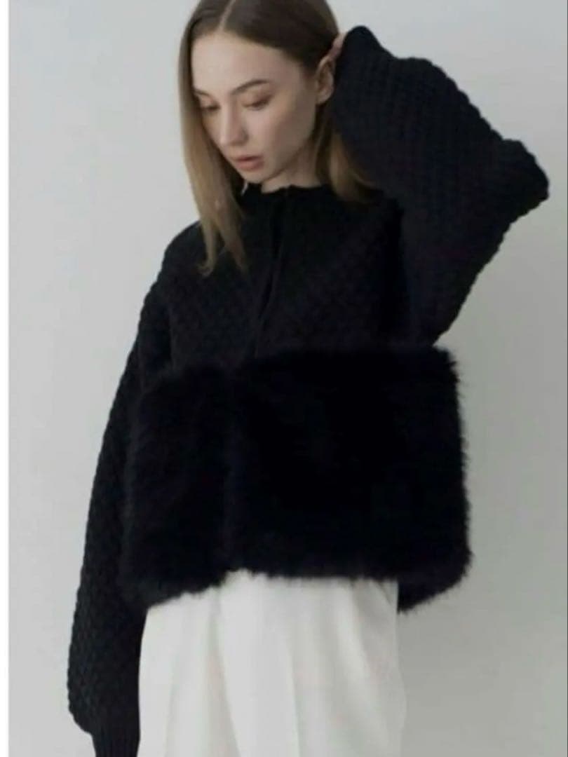 maison de Dolce. ファーリーニット BLACK