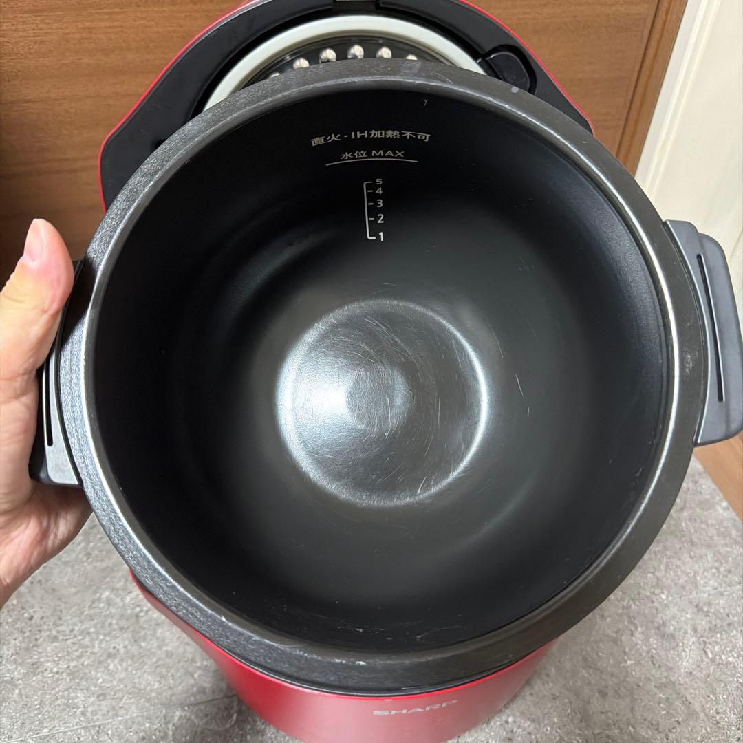 ほぼ未使用品　SHARP　シャープ ヘルシオ　ホットクック　KN-HW24G-R