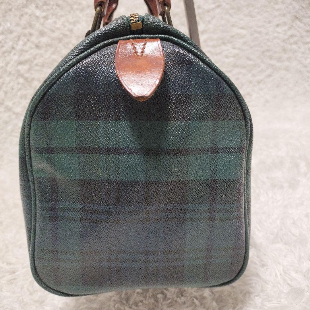美品 POLO ポロラルフローレン チェック柄バッグ PVC xレザー