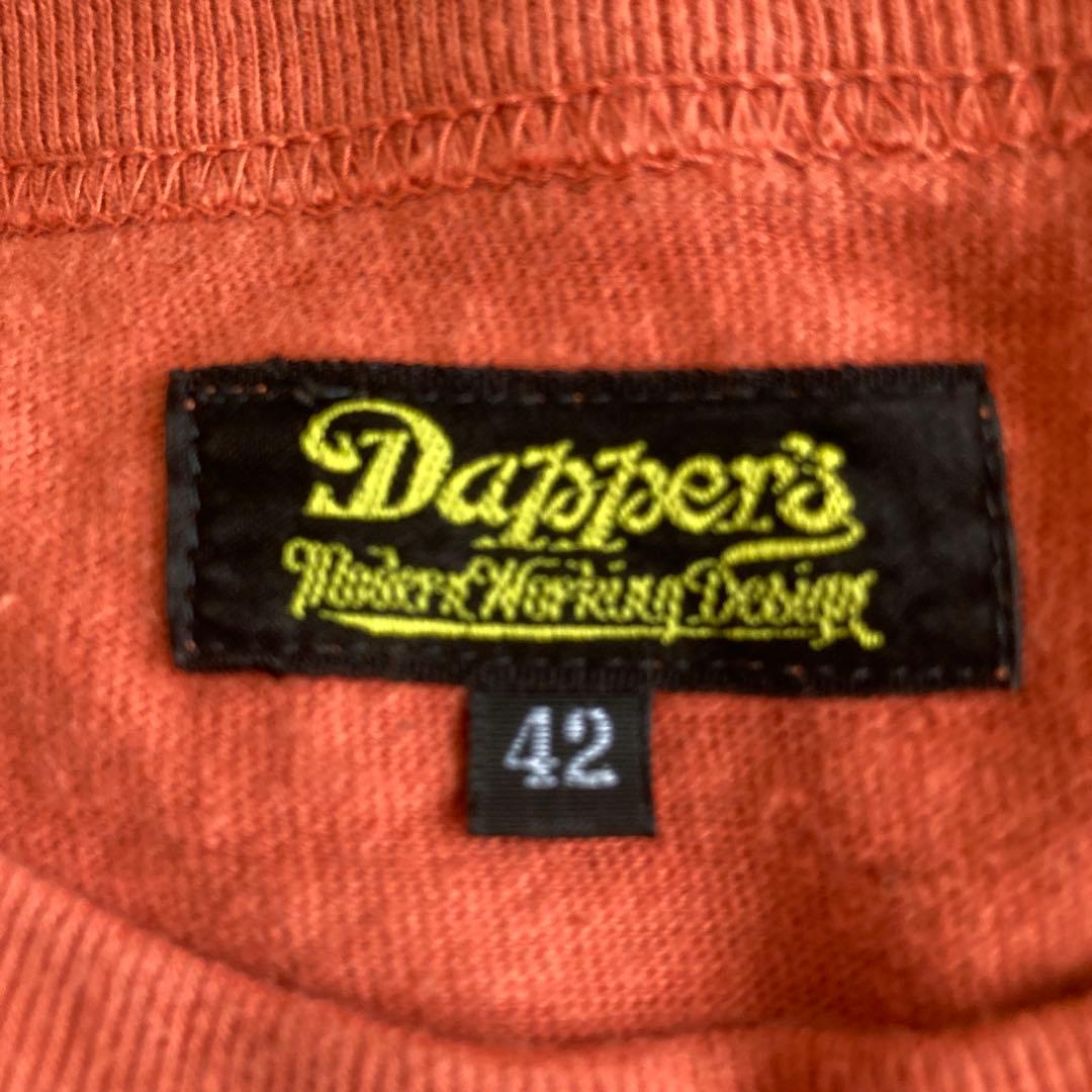 Dapper's フットボールシャツ　プリント　オレンジ　七分袖