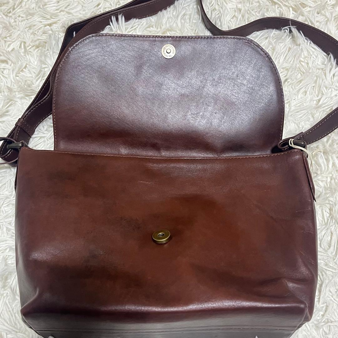 Matherhouseアンティークブラウン レザー メッセンジャーバッグ