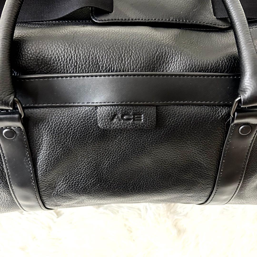 美品✨ACE. エース ボストンバッグ　ビジネス　旅行　本革　黒　大容量2way
