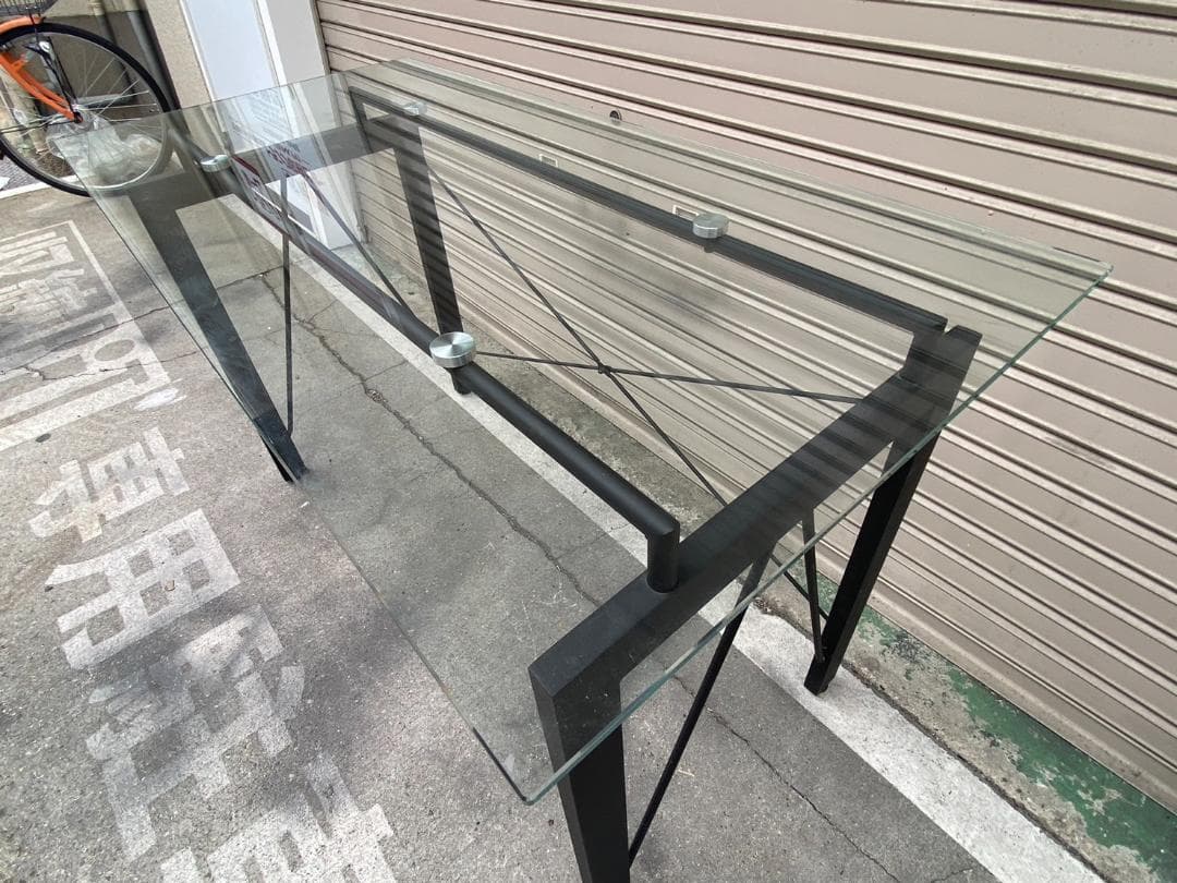 A513♠️ガラス天板 ワークテーブル ガラステーブル