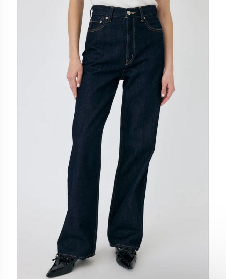 MOUSSY ハイウェスト　ストレートデニム　ワンウォッシュ