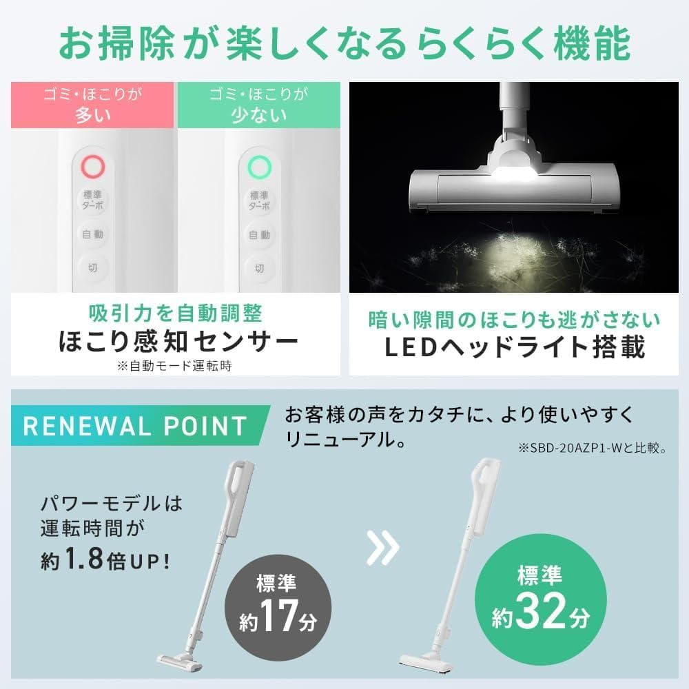 アイリスオーヤマ コードレス掃除機 マジカリーナ 紙パック式 パワーヘッド付き