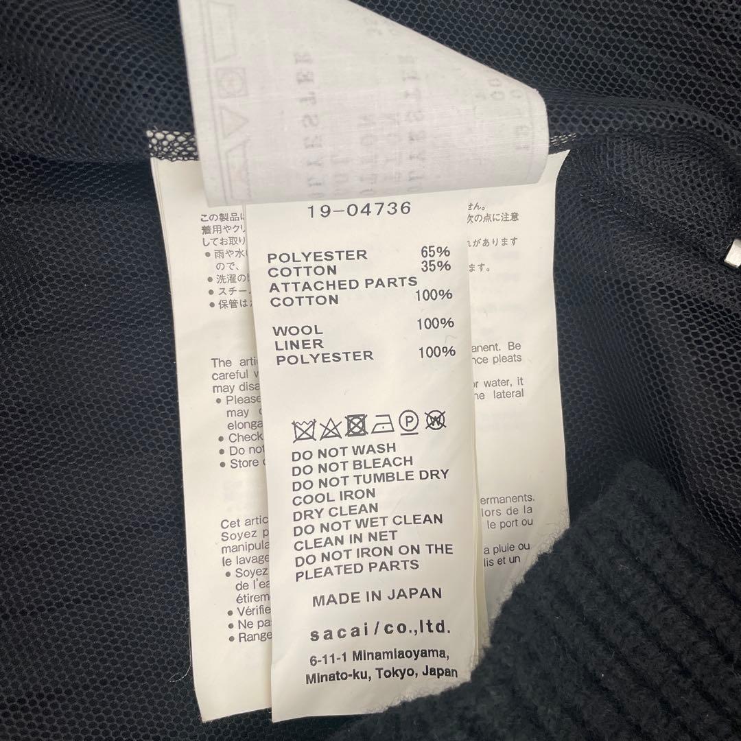 sacai フェアアイル チュニック ネックウォーマー付　黒